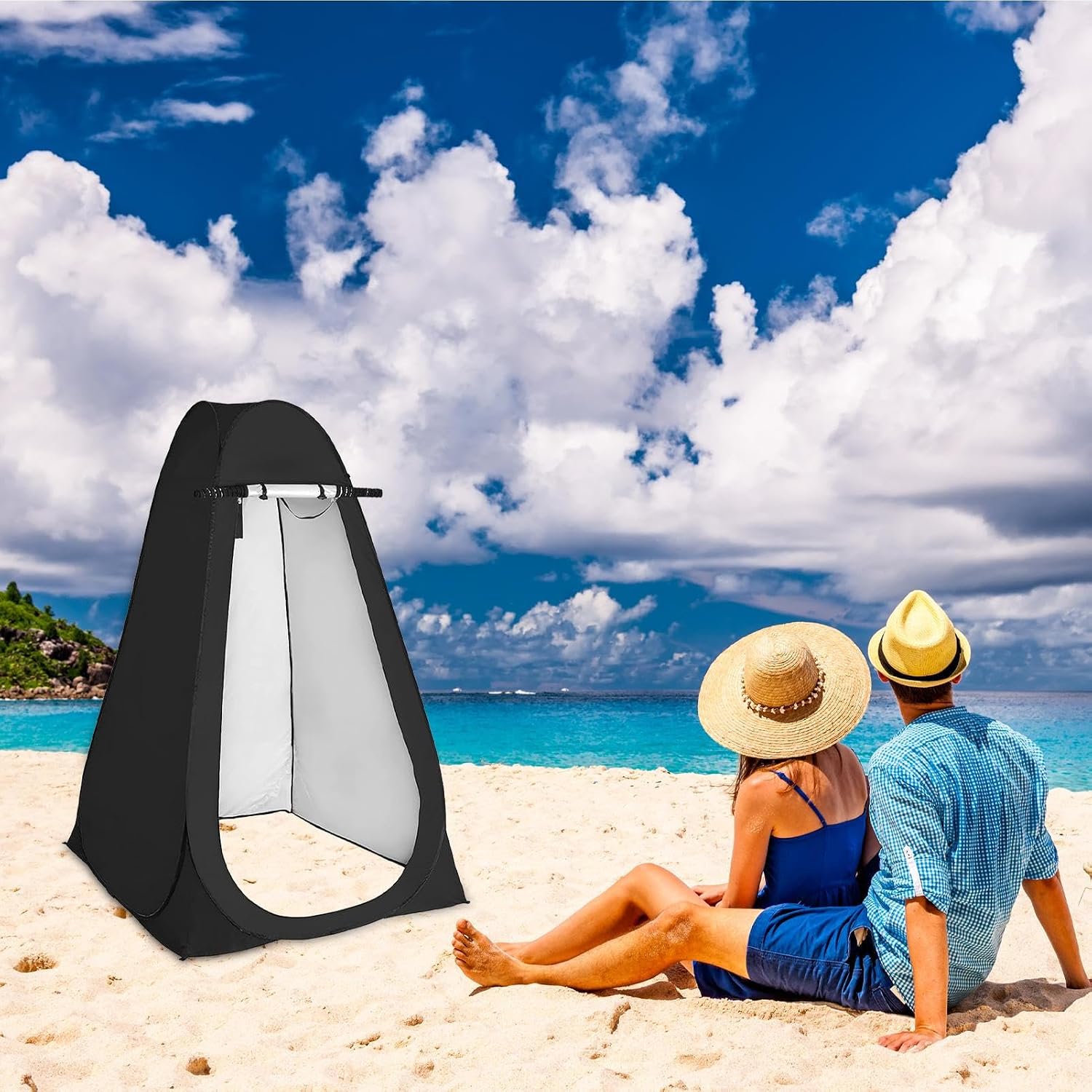 Privacy Shower Tent – Outdoor Shower Enclosure, Foldable Camping Changing Tent | Portable Toilet Tent Shelter, Lightweight Bathing Cabin for Travel, Beach, Hiking, Kids and Adults Changing Need