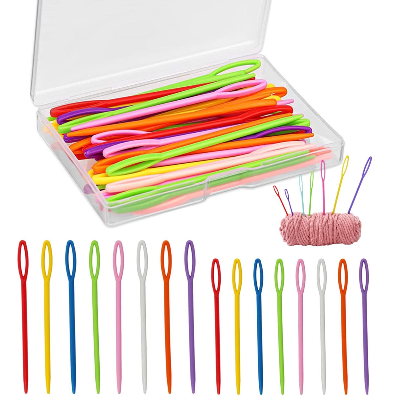 100PCS Plastic Sewing Needles, 7cm/9cm Hand Sewing Needles, Large Eye Design for DIY Handmade Crafts