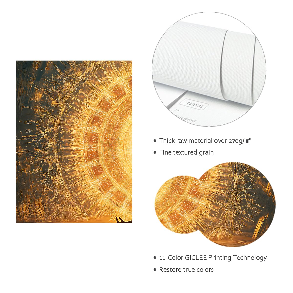 UIRINGART Tela da meditazione Arte murale Poster della religione Zen Poster pittura Stampa fotografica interna Murales moderni per arredamento di casa 45x70cm