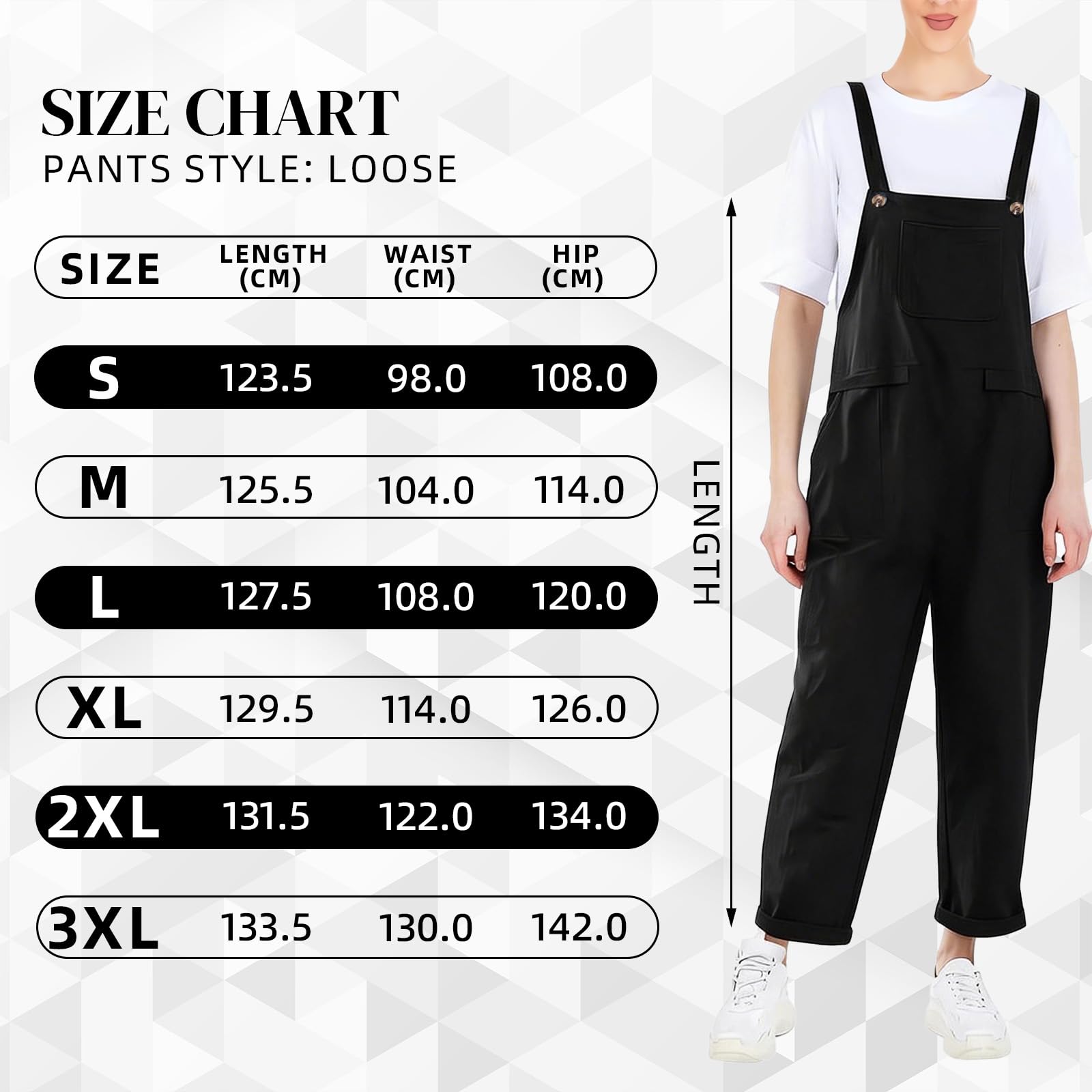 Salopette da donna, stile UK, salopette da donna, ampia, regolabile, casual, con tasche, cinghie regolabili