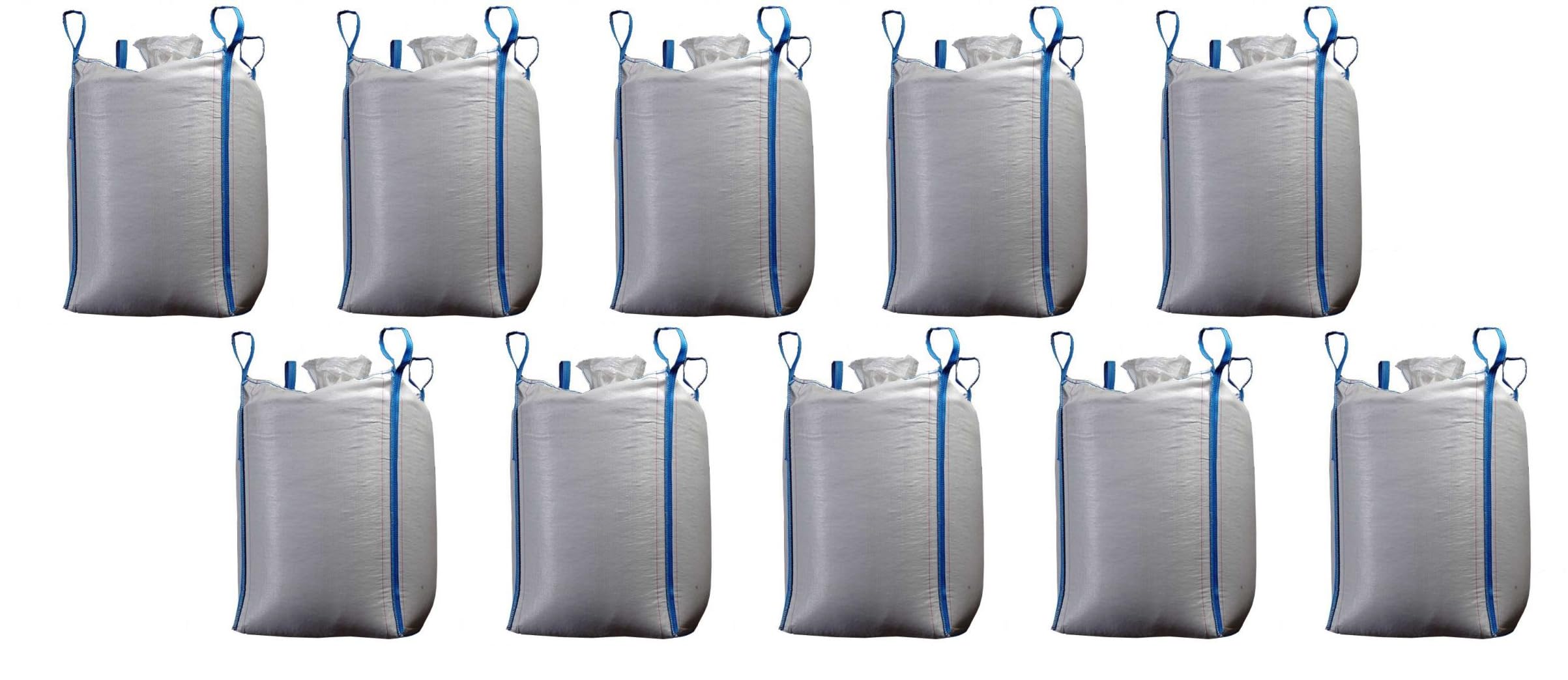 10 Sacchi Big Bag Omologati R, 1500 kg 90x90x140 cm, Sacco Polipropilene per Trasporto e Smaltimento Rifiuti Speciali e Calcinacci, Chiusura a Caramella (Rifiuti speciali R, 10 sacchi)
