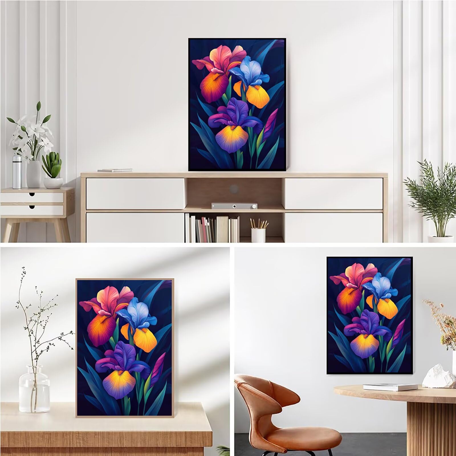 Diamond Painting Kit Completo, Diamond Painting Fiori, 5D Quadrato Pittura Diamante Kit Manualidades Adultos DIY Diamantini Crystal Art Disegni Ricamo Punto Croce Artigianale, 90x120cm Colore j0-825