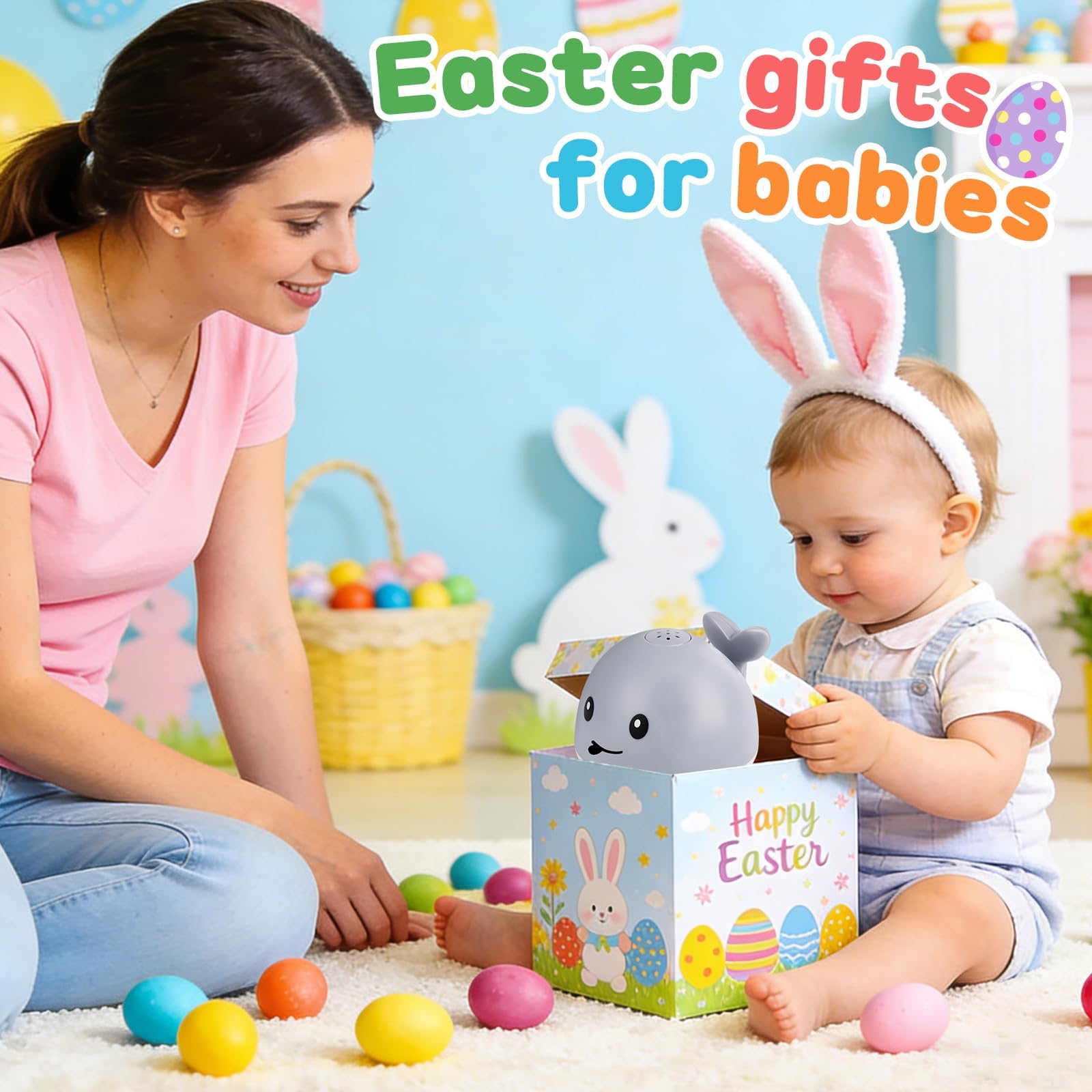 Whale Bath Toy Sprinkler, Baby Easter Basket Stuffers, Light Up Bath Toys for Kids Ages 1-3 Babies 6-12-18 Months, 1 2 3 Year Old Boys Girls Easter Toddler Birthday Gifts, Bathtub Pool Water Table Toy - 5