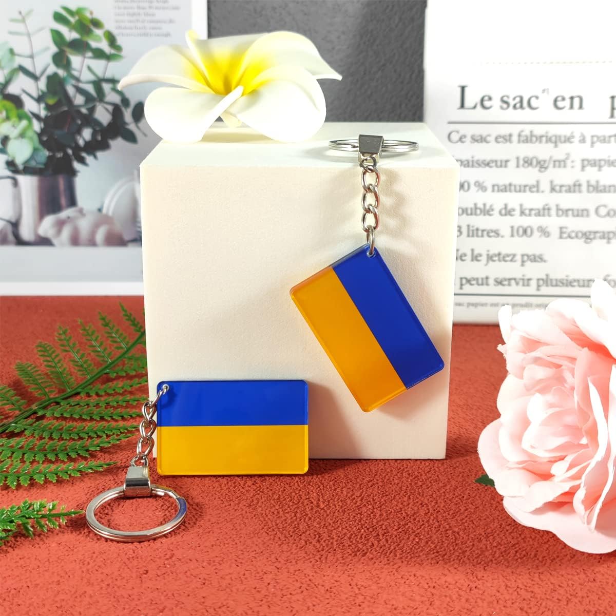 QQSD Ukraine Flag Keychain Ukrainian Key Ring, 2 Pack - Image 5