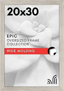 Americanflat 20x30 Poster Frame with Polished Plexiglass - Wide Picture Frames Made of Engineered Wood for Vertical or Horizontal Wall Display - Epic Collection - Driftwood