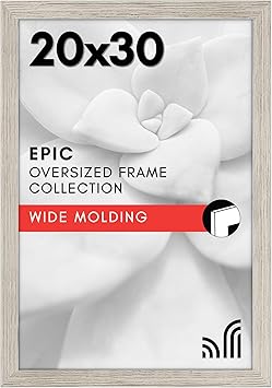 Americanflat 20x30 Poster Frame with Polished Plexiglass - Wide Picture Frames Made of Engineered Wood for Vertical or Horizontal Wall Display - Epic Collection - Driftwood