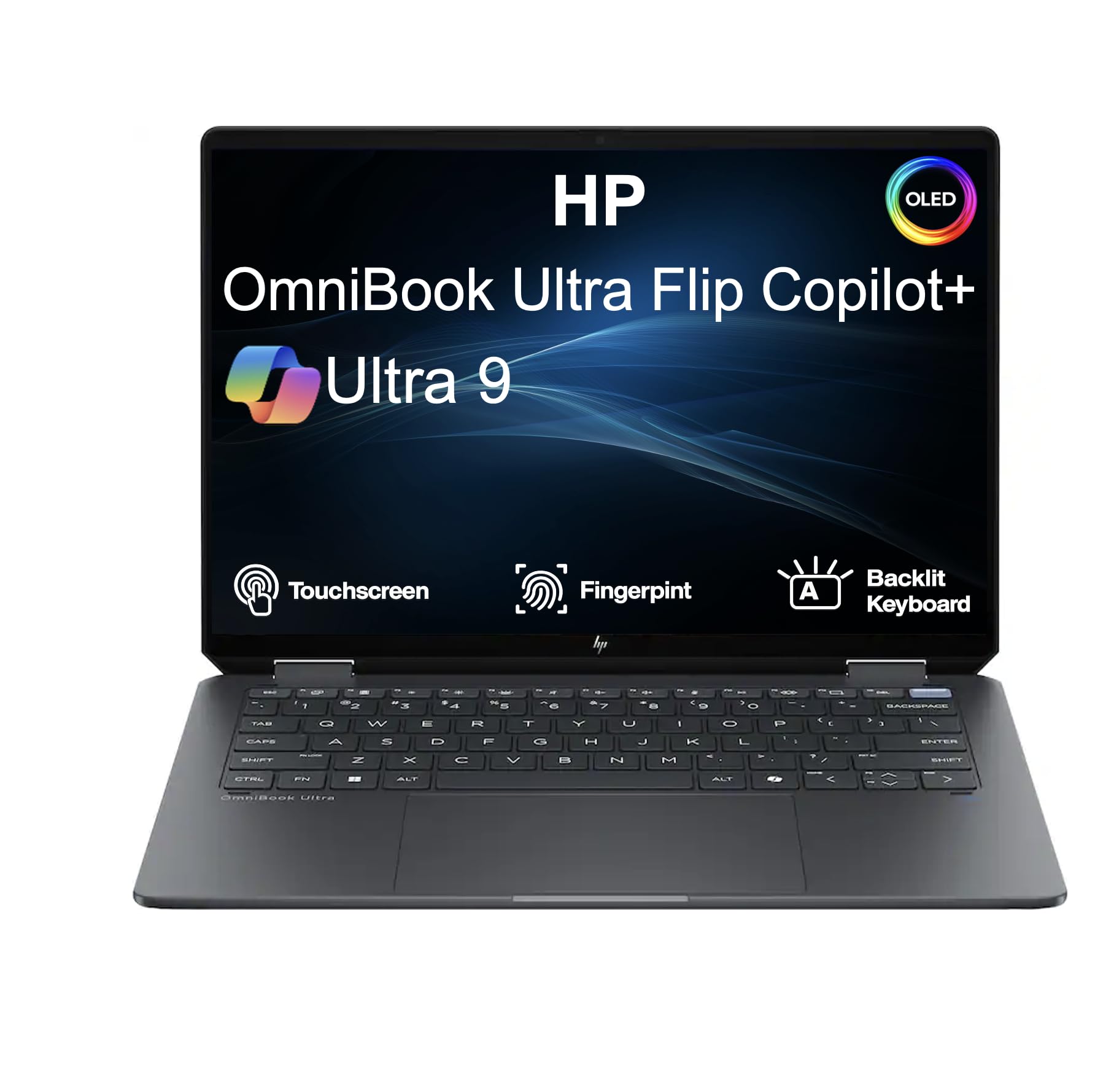 HP OmniBook Ultra Flip Copilot + 2-in-1 Laptop 14.0" Touchscreen OLED 2.8K Display (Intel Ultra 9-288V, 32GB LPDDR5X, 2TB PCIe SSD, Backlit KB, Fingerprint, 2 Thunderbolt 4, WiFi 7, Win 11 Pro)