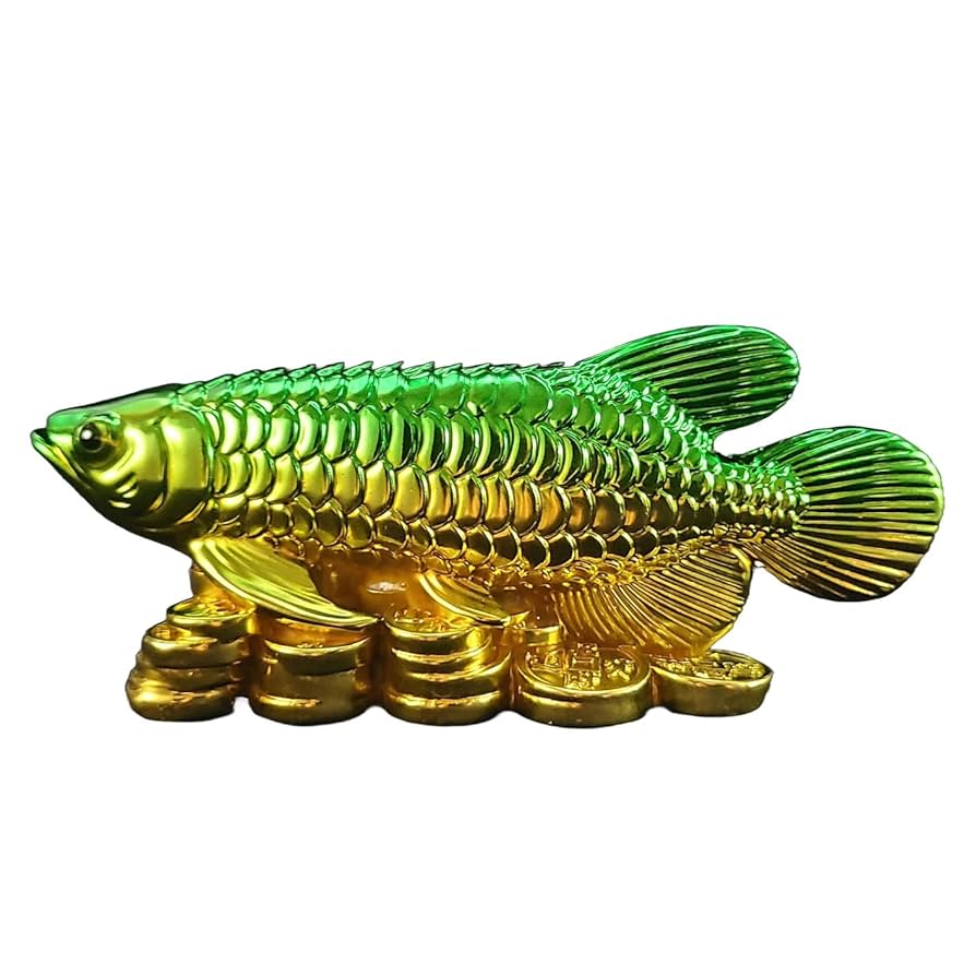アロワナ 彫刻 金色 アンティーク 置物 インテリア　オブジェ 風水 アロワナ 彫刻 金色 アンティーク 置物 インテリア オブジェ 風水