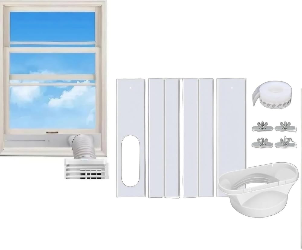 Kit Di Guarnizioni Per Finestre Per Condizionatori Mobili, Guarnizioni Per Finestre Scorrevoli E Aria Condizionata Adattatore Per Tubo Di Scarico Regolabile Per Garage Di Appartamenti 88110400