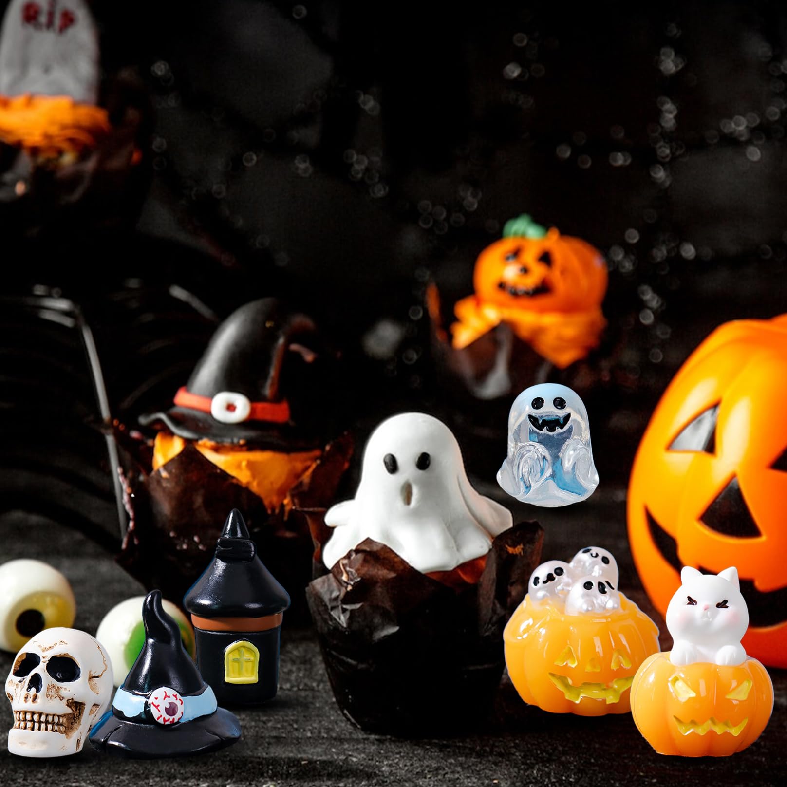 Lot De 14 Figurines Miniatures D'Halloween En Résine Fantômes