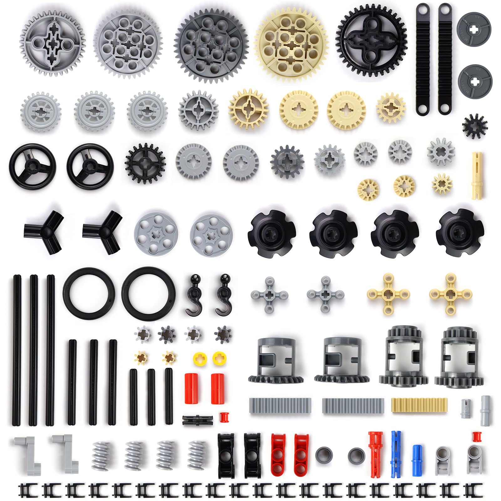 YLtremker Set di pezzi di ricambio per ruote, 24 pezzi, tecnica pneumatici e assi, set di mattoncini compatibili con i pezzi di ricambio Technic