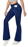 Heathyoga Stretchy Bell Bottom Jeans for Women Trendy Pull On Bootcut Flare Jean Leggings Jeggings for Women with Pockets