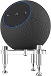 Stand for 2025 New Studio Smart Speaker, Shock Absorber Spikes for New Studio 2025 (Transparent with Silver Metallic feet)