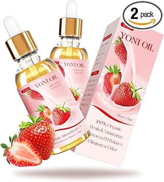 2 Packs Yoni Oil for Women pH Balance - Strawberry Fresh Feminine Care Oil | All Natural Vaginal Oil Essential Oils, Reduces Odor, Restores pH Balance and Wetness, 1 fl oz/pc