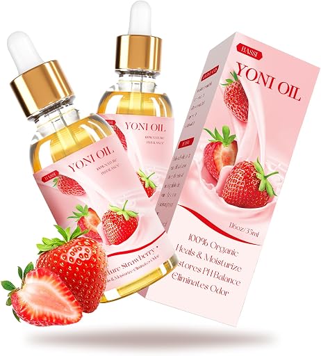 2 Packs Yoni Oil for Women pH Balance - Strawberry Fresh Feminine Care Oil | All Natural Vaginal Oil Essential Oils, Reduces Odor, Restores pH Balance and Wetness, 1 fl oz/pc