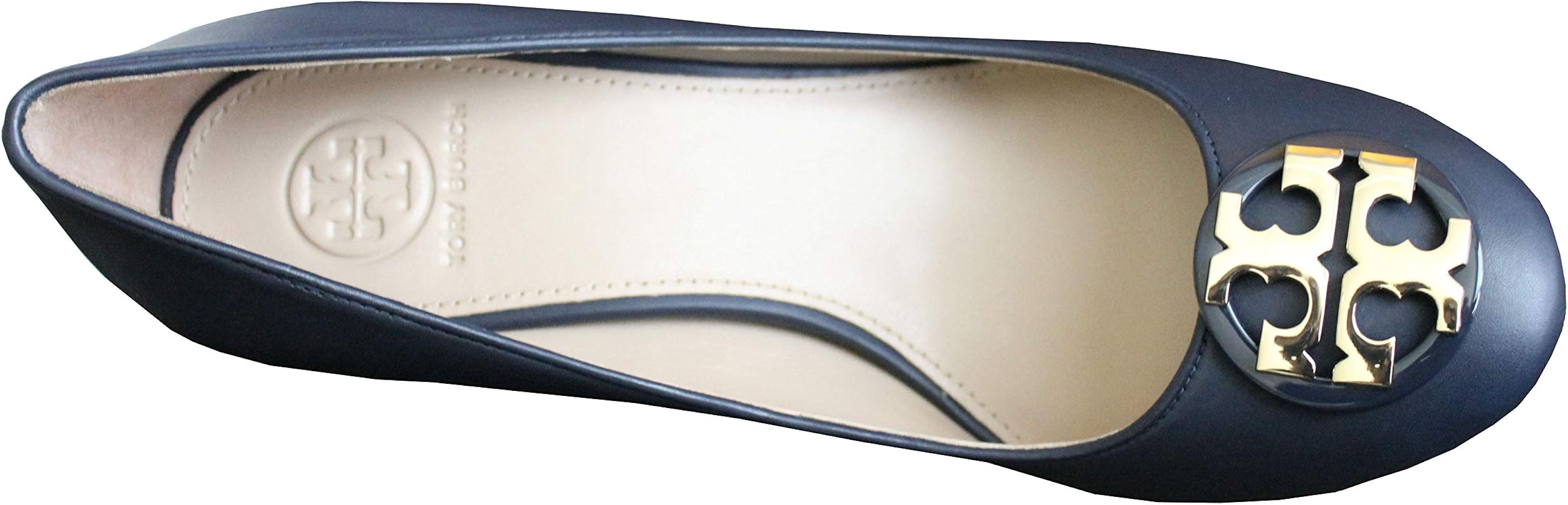 Tory Burch フラットシューズ 5.5 ネイビー Buy Tory Burch Janey 85MM Pump Women's Leather Heel Shoes, Bright