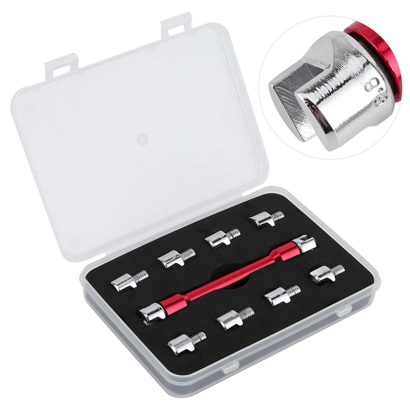 Clé dynamométrique pour rayons de moto, jeu de clés CNC de 5,0 à 6,8 de longueur, 93 mm pour la plupart des (rouge)