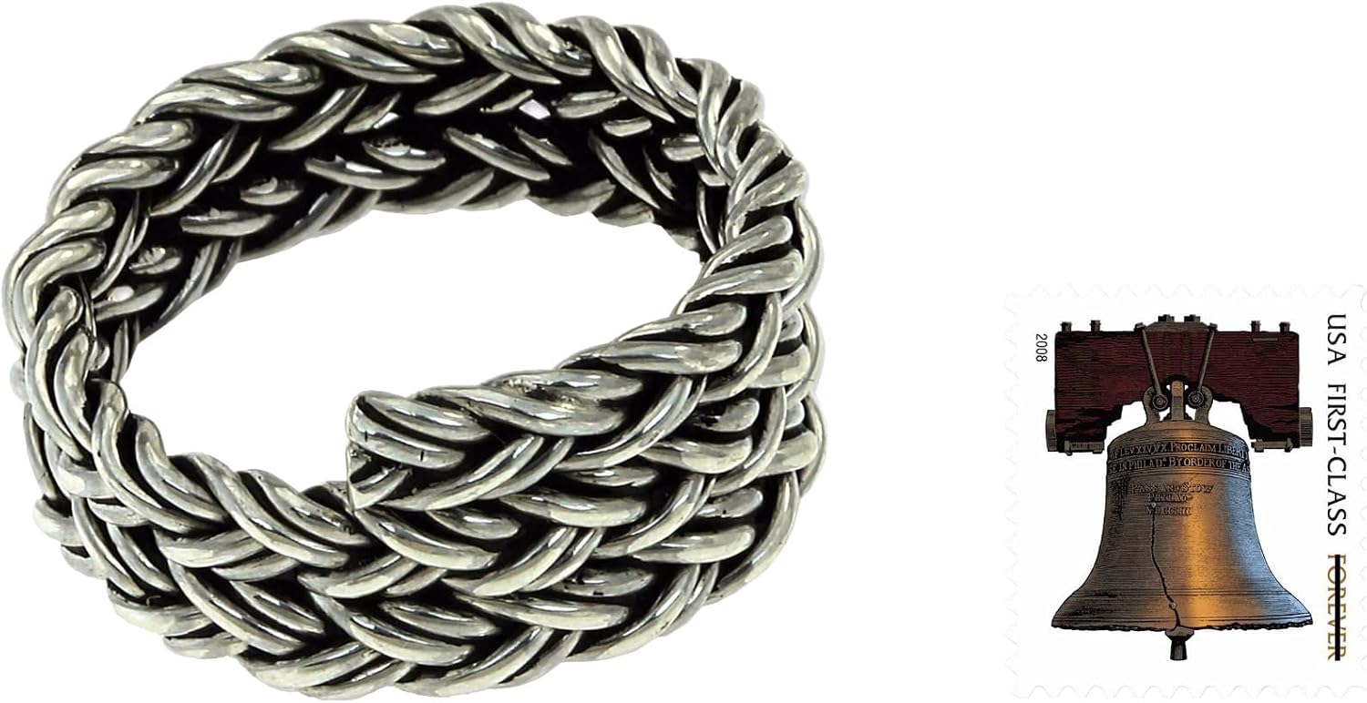 NOVICA Artisan Handmade Men's .925 Sterling Silver Band Ring Wide Braided Indonesia 'Spiral Path'
