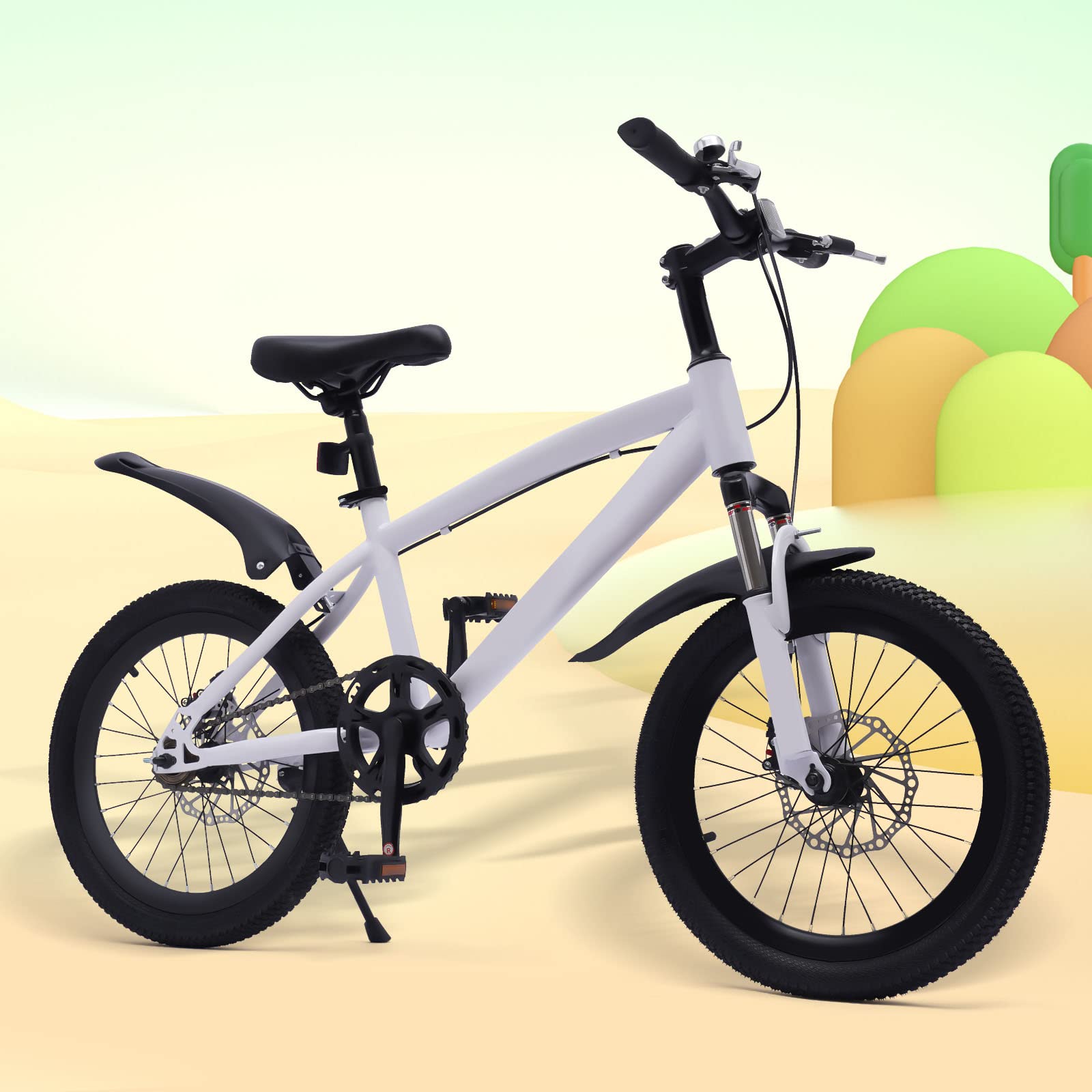 SHZICMY 18 pulgadas Freestyle Niños Bicicleta BMX Estilo Niños Bicicleta Bicicleta Bicicleta Juvenil Bicicleta para Niños y Niñas Blanco