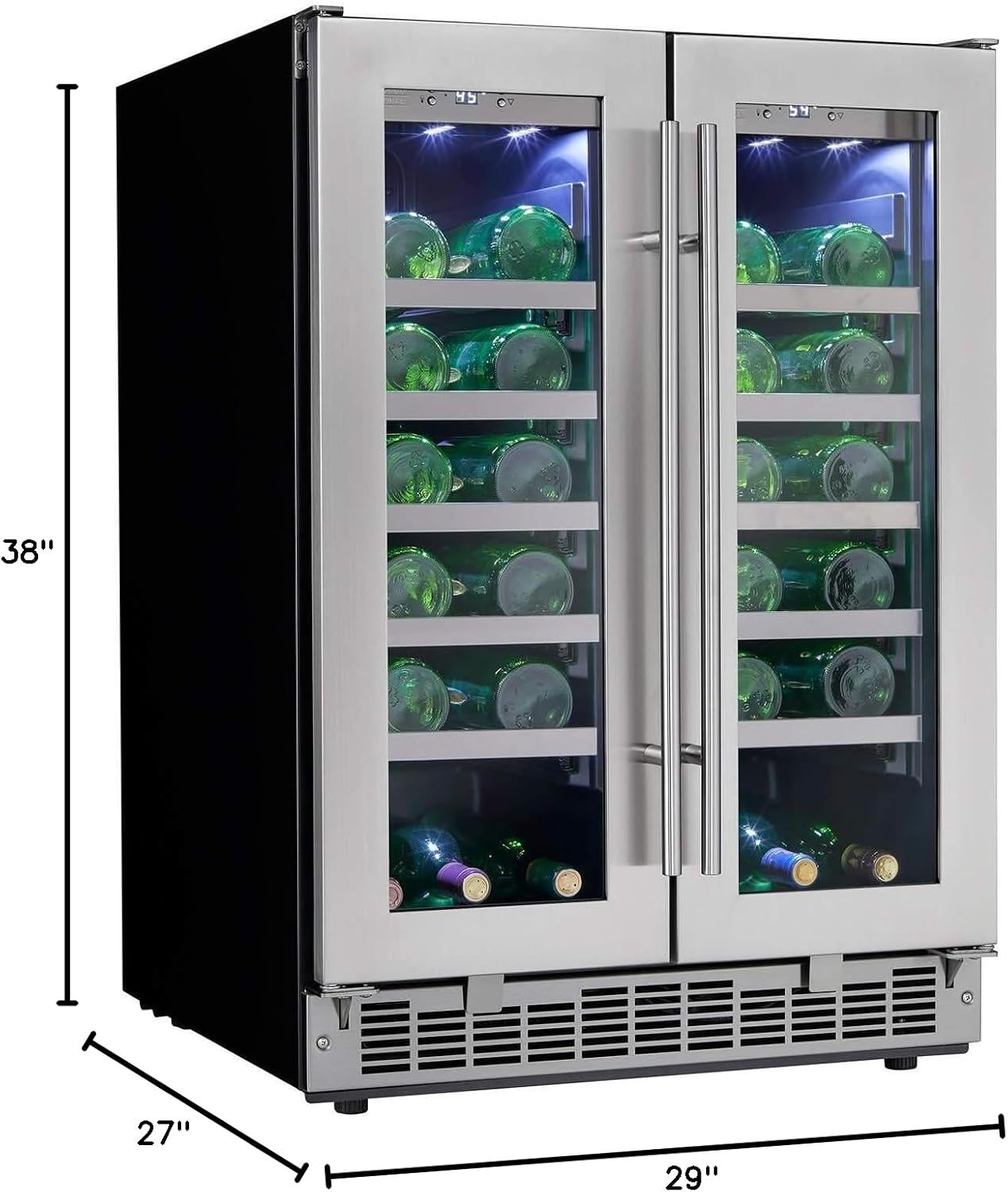 41 Bottle Built-In Wine Cooler, LowE tempered glass door Silhouette
