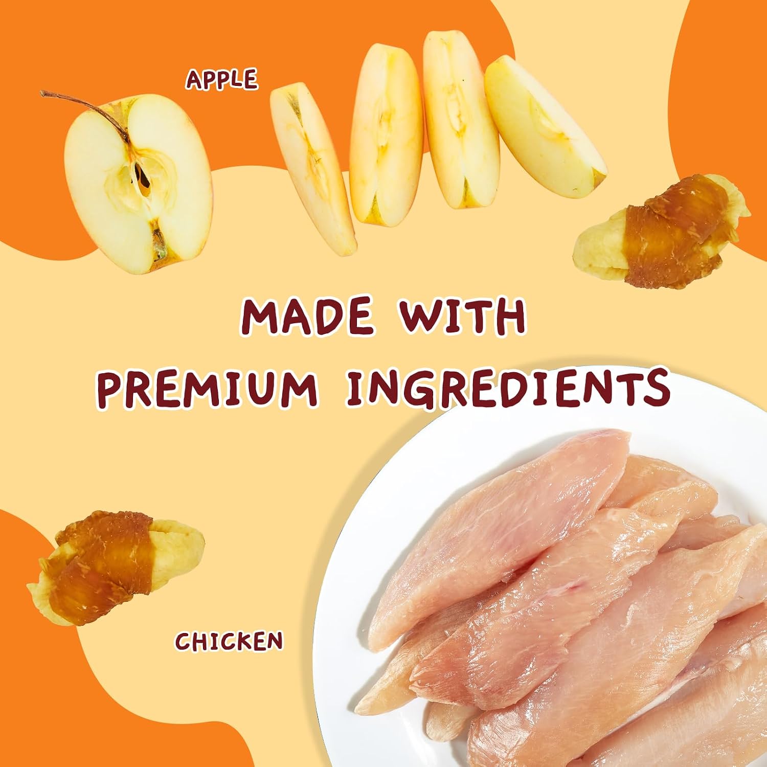 Jungle Calling Dog Treats Skinless Chicken & Apple Gluten-Free Chewy Bites Balanced Nutrition 10.6oz