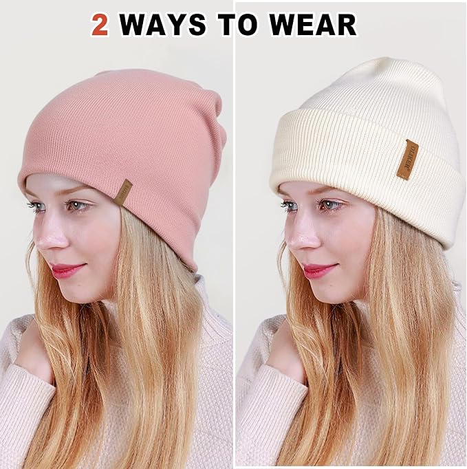 3 Pack Gorros de Punto para Hombre y Mujer miniatura 3
