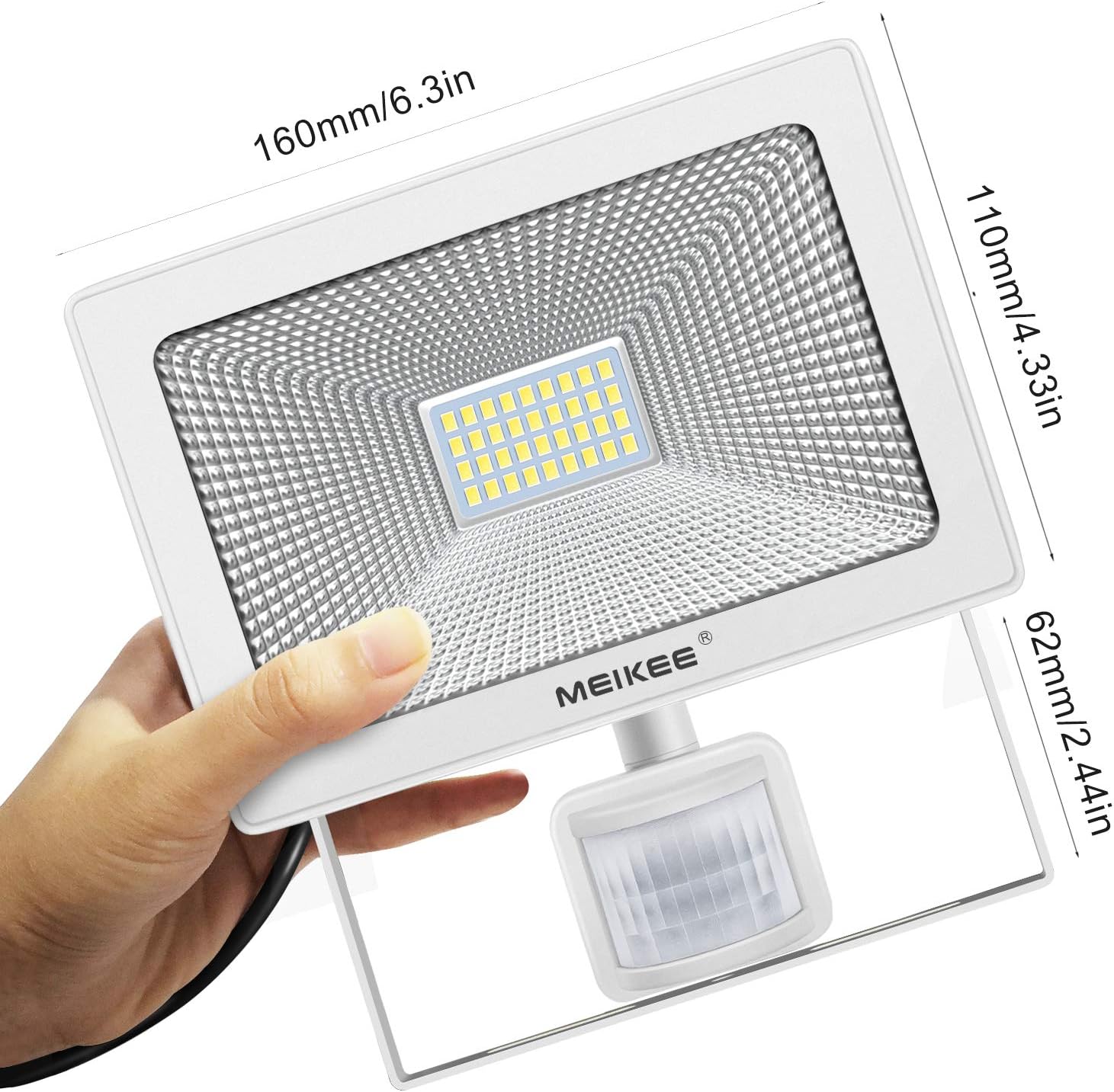 Dimensions of the MEIKEE LED Flood Light
