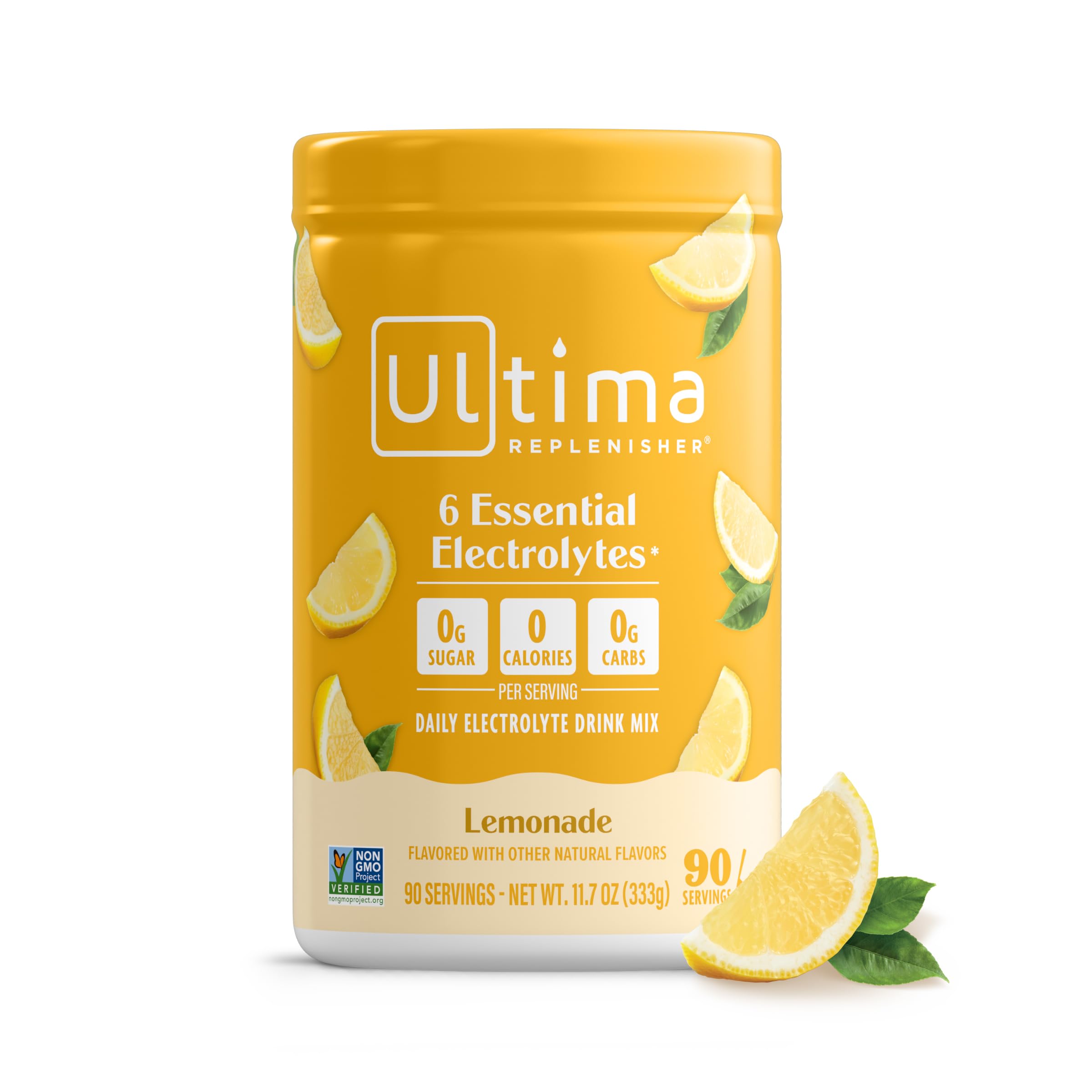 Ultima Replenisher Daily Electrolyte Powder Drink Mix, 90-Serving Canister Lemonade
