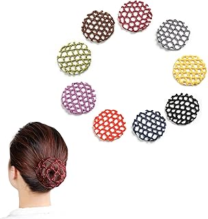 9 Pack Elastic Mesh Hair Nets for Buns, Bun Covers for Dance, Ballet, Work, Gymnastics, Skating, Nursing, Invisible Hairnet
