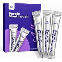Purple Mouthwash Sachets, Color Correcting Rinse, 20 Count