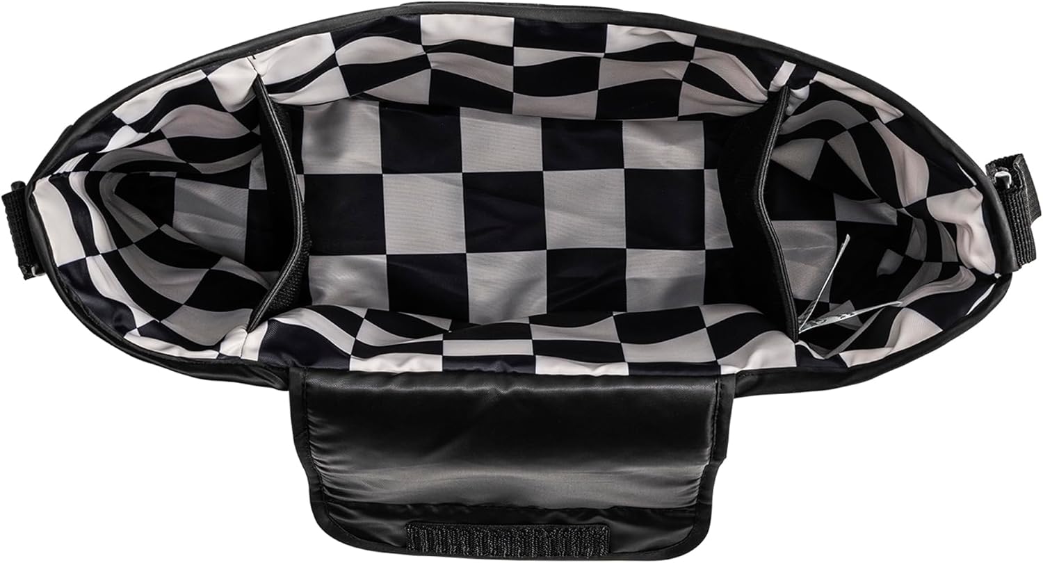Tiny Twinkle Universal Stroller Organizer with Adjustable Strap | Waterproof Stroller Caddy Fits Baby Jogger, Nuna, Donna and Bugaboo Strollers (Black Checkers)
