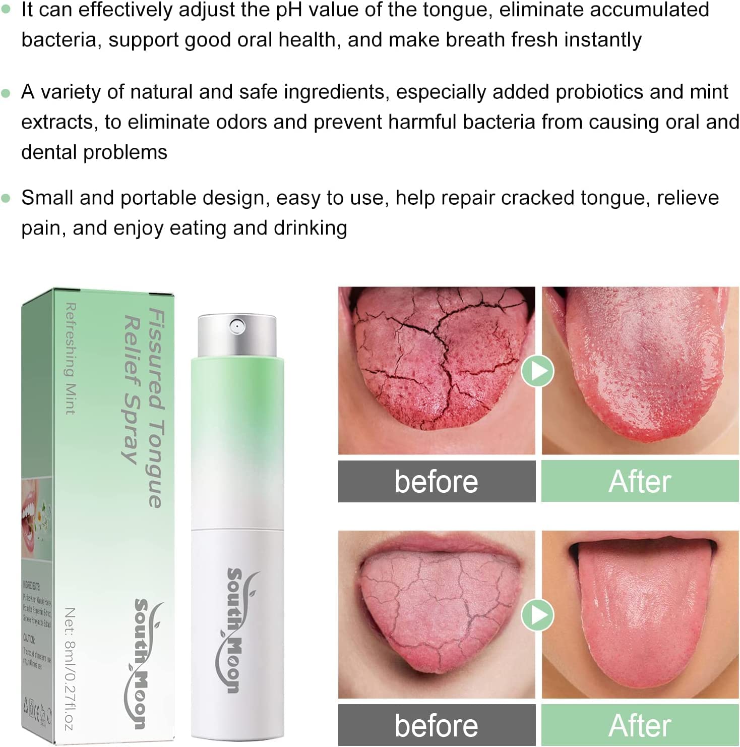 3 PCS Canada Polumna Fissured Tongue Relief Spray,2023 Best Fissured Tongue Treatment Regulates Oral Health for All People