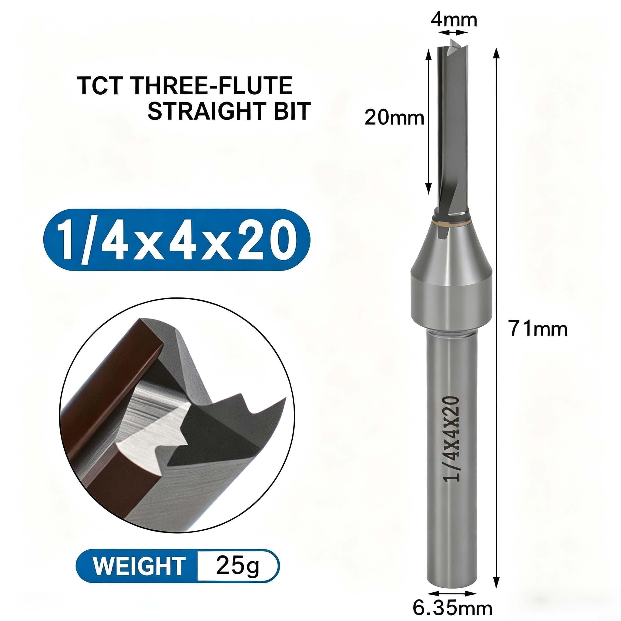 para herramienta Corte para preciso 3mm para tct para Tableros Aglomerados(1/4x4x20)