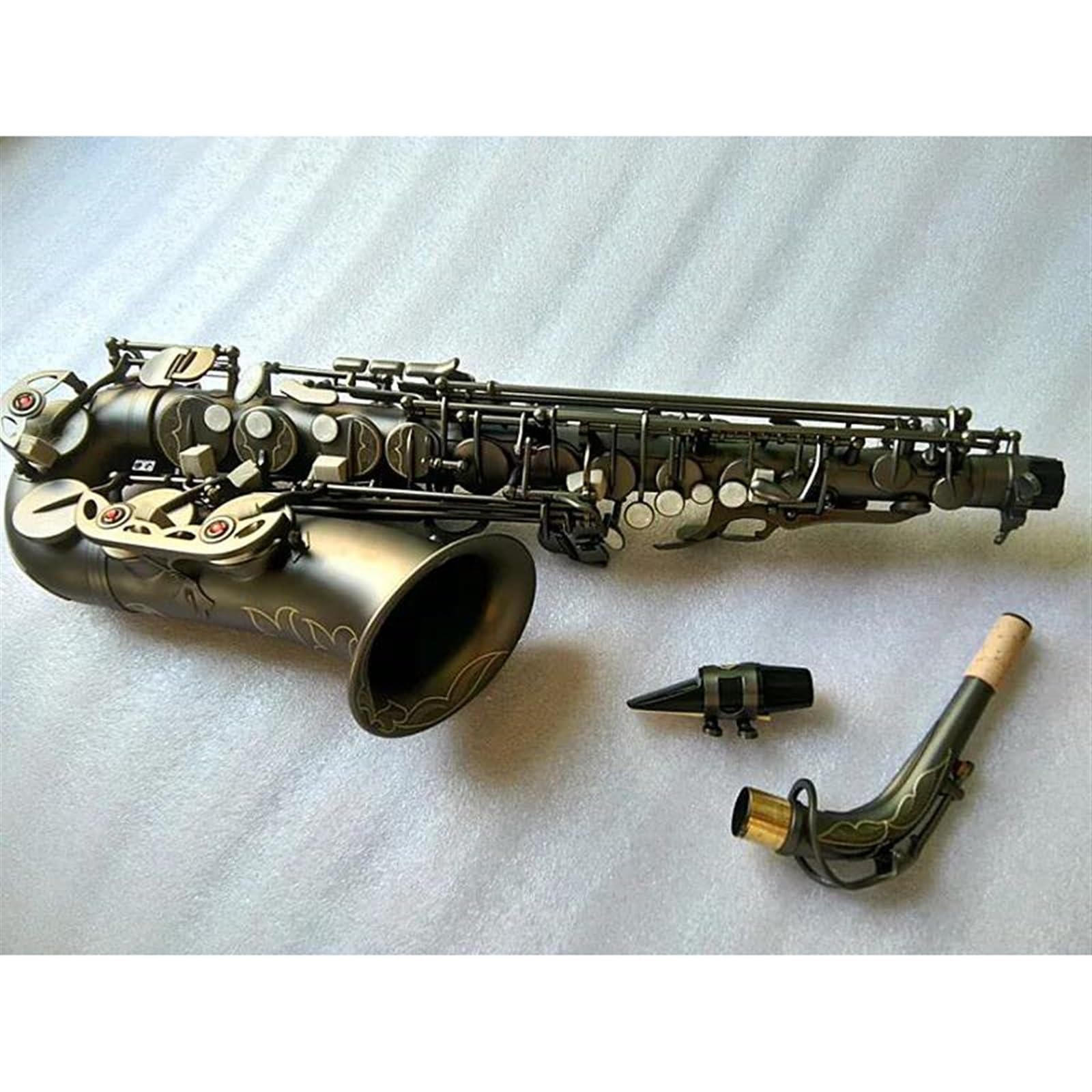 Saksofon altowy E-flat matowy saksofon czarny saksofon altowy ustnik Reed Neck akcesoria do instrumentów muzycznych profesjonalny Saksofon
