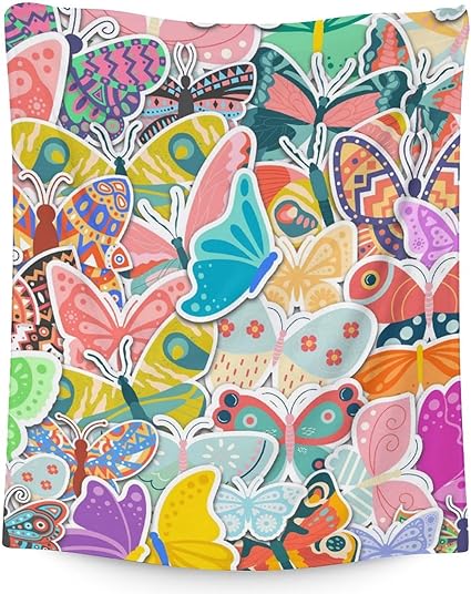 Butterfly Blanket Gifts - 40"x50" Cute Throw for Women, Girls - Colorful Soft Fuzzy Blankets for Couch & Sofa