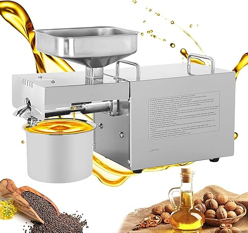 CGOLDENWALL Máquina de prensa de aceite automática comercial para el hogar de 1200 W Máquina de prensado de aceite de semillas de nueces Máquina de