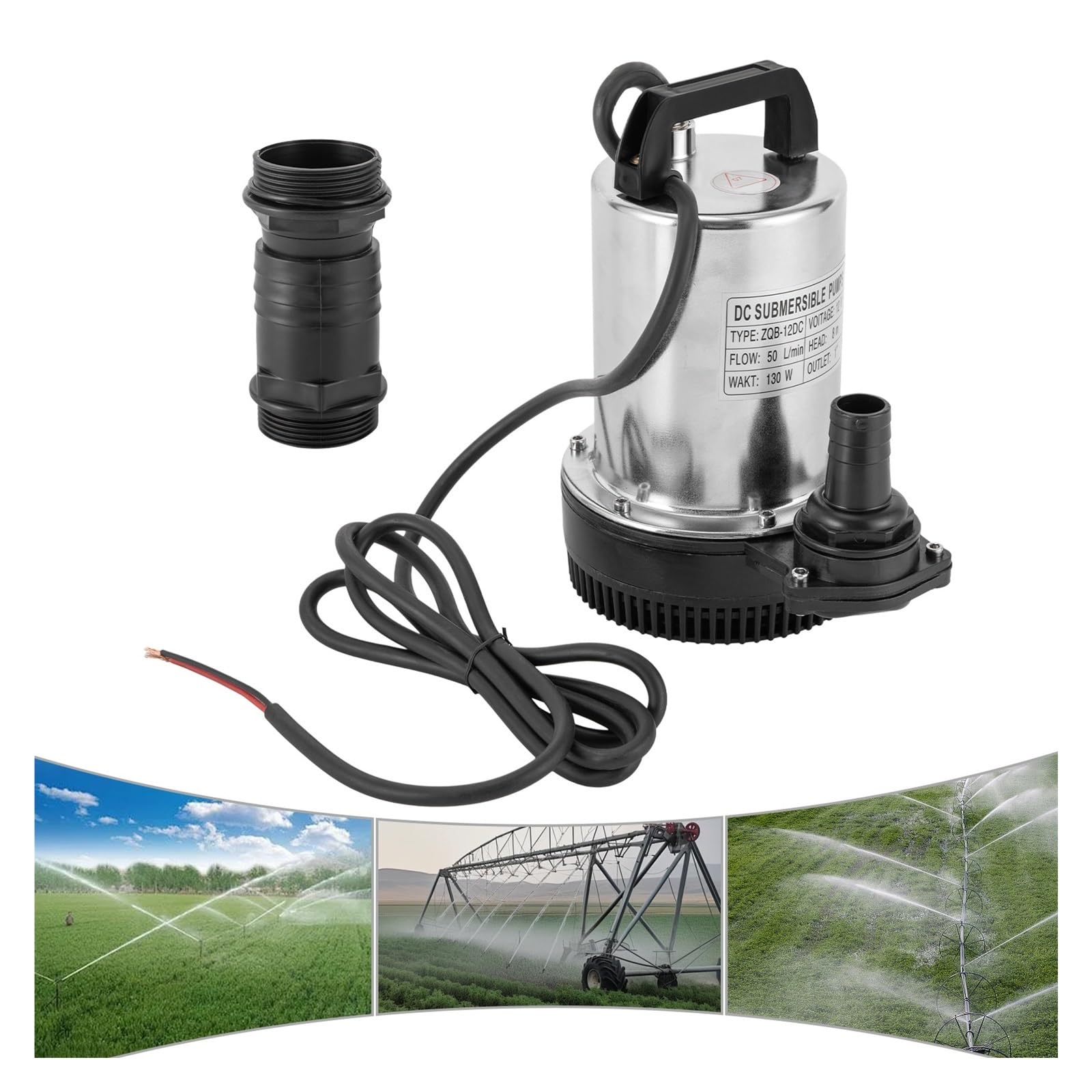 Pompa Sommergibile Da 160 W, 12 V CC, 6000 L/H, Di Alimentazione Del'acqua Ad Alta Pressione, Profondità Immersione In Acciaio Inossidabile 0,5 A 8 M Drenaggio Ad Alta Efficienza