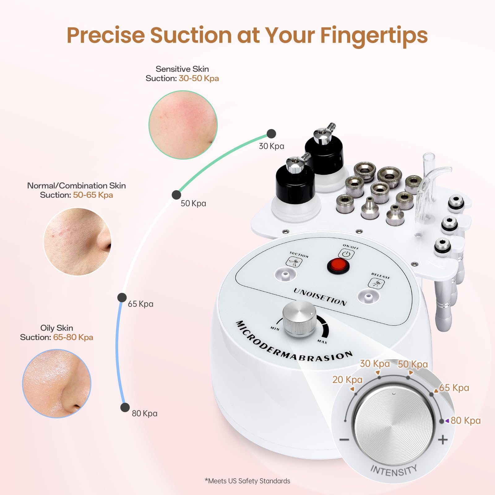 UNOISETION Diamond Microdermabrasion Machine Professional, 3 in 1 Dermabrasion Facial Peeling Skin Care Device for Salon Personal Home Use