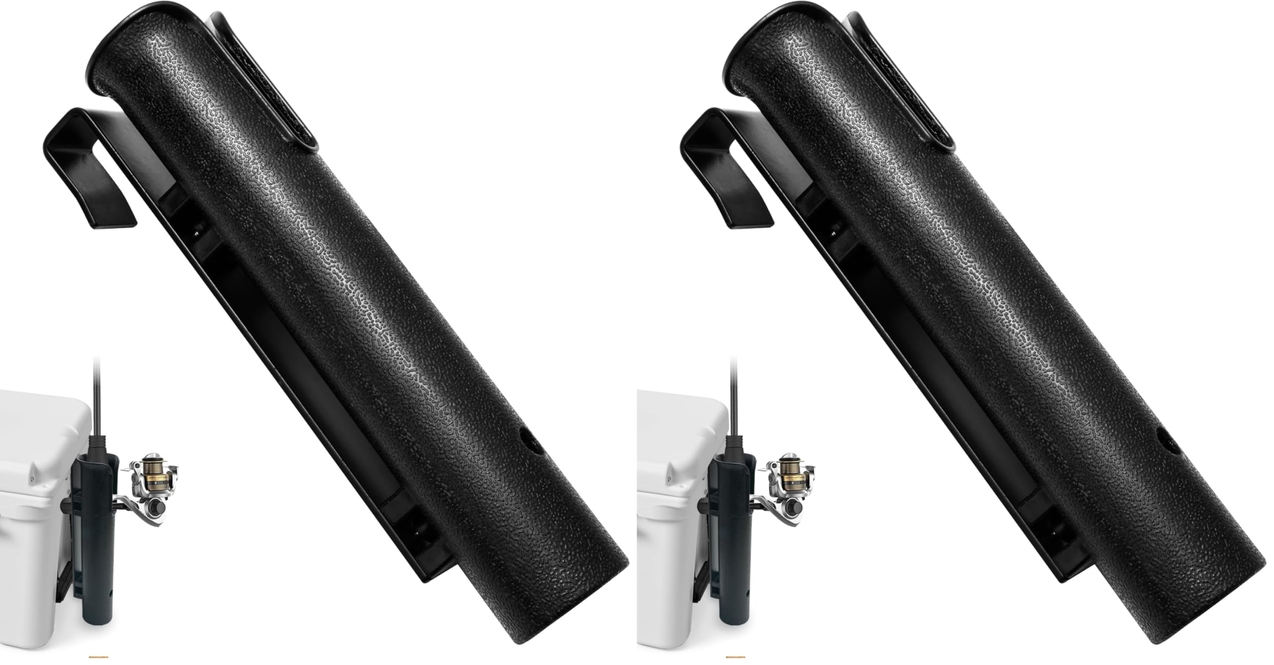 Omoojee Cooler Fishing Rod Holder, Wall Mounted Fishing Pole Holder, Fishing Rod Rack Compatible with YETI Coolers and for RTIC Coolers, Cooler Accessory, Medium, Black (Pack of 2) : Sports &