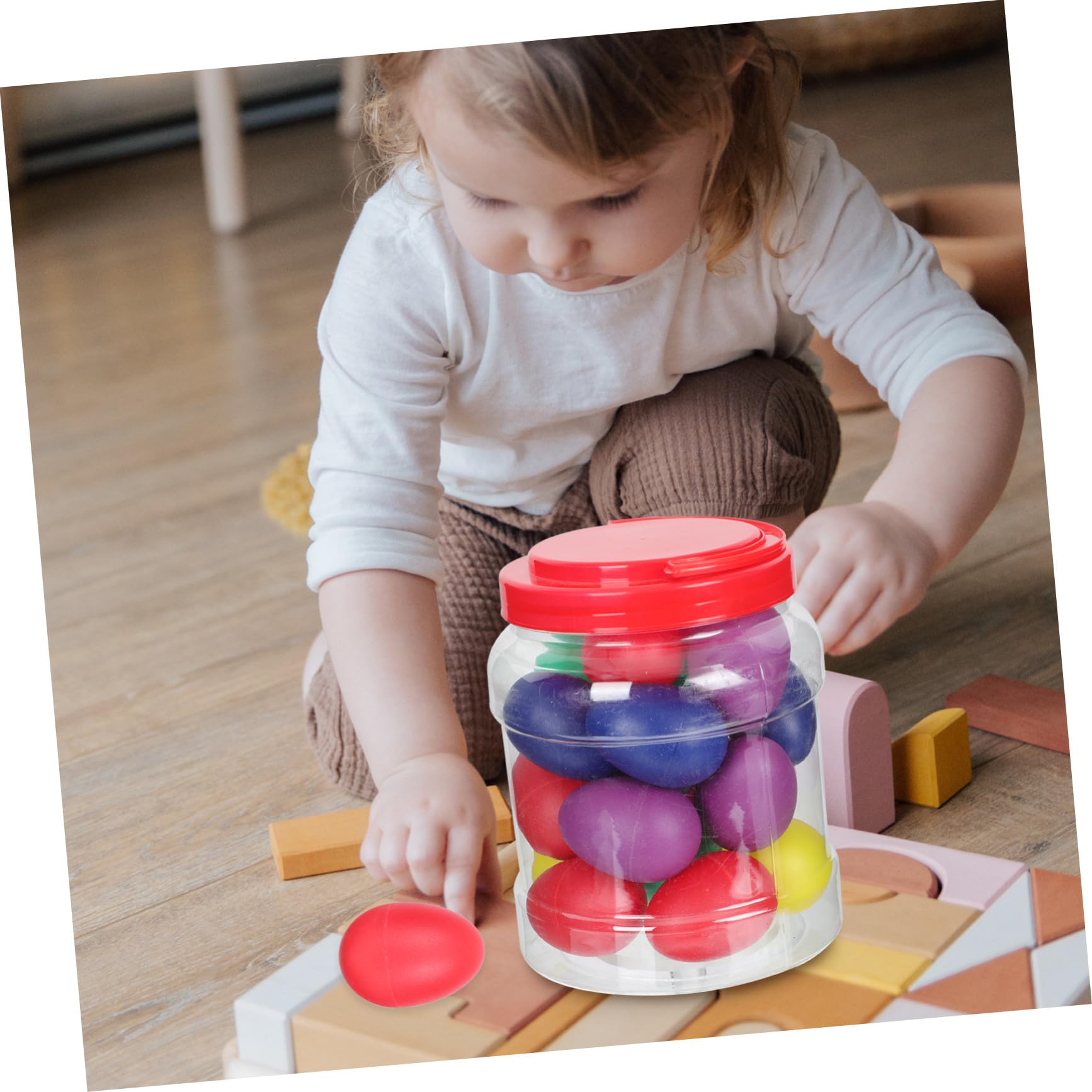 Toddmomy 20 Strumenti Musicali a Uovo per Percussioni per Ragazzo Ragazza, Portatili in Plastica Superficie Liscia per Educazione Precoce e Compleanni Colore Casuale
