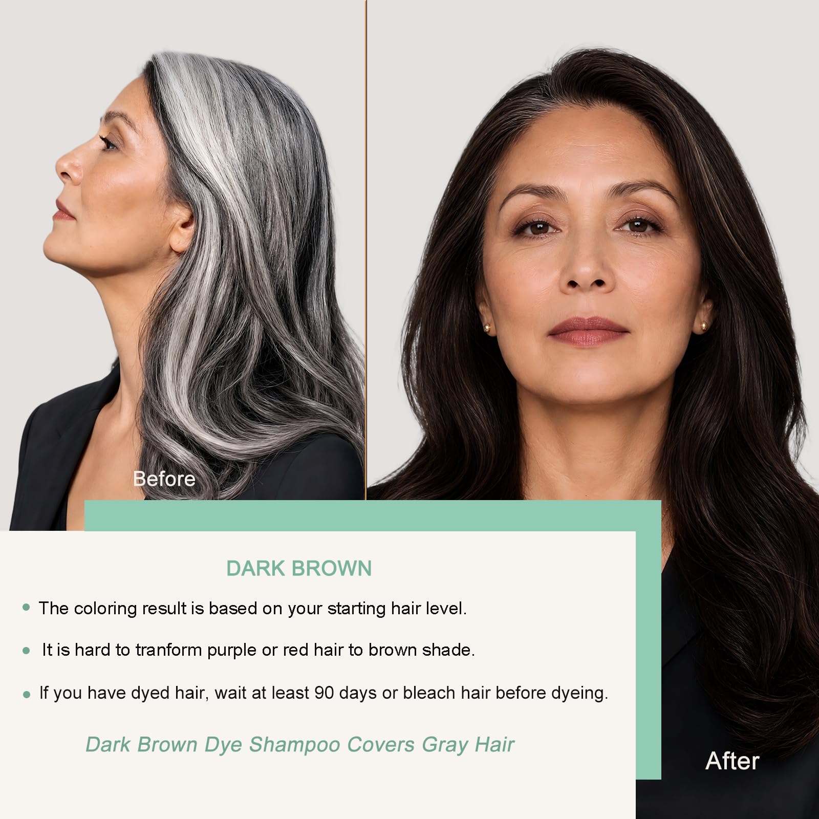 Fvquhvo 3-in-1 Herbal Hair Dye Shampoo, Instant Hair Color