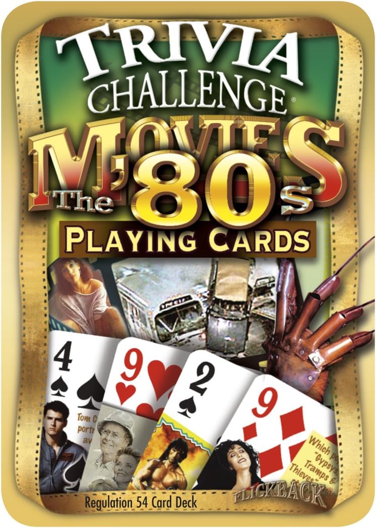 Flickback 1988 Trivia Playing Cards & 1980's Movie Trivia Birthday Combo