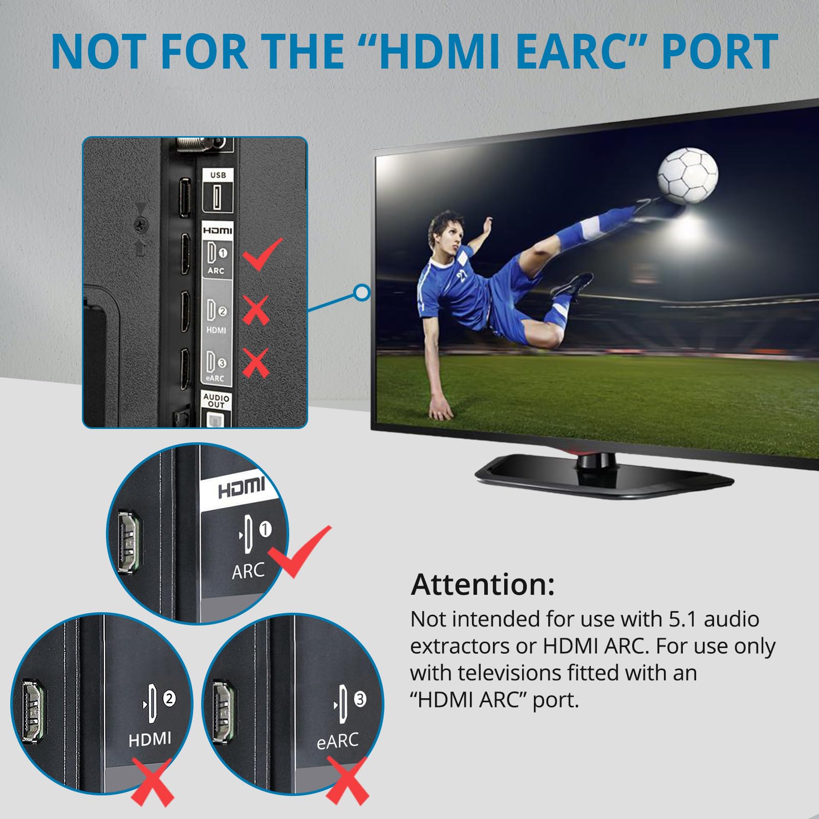AUTOUTLET HDMI ARC Audio Extraktor, 192kHz HDMI Audio Splitter 3,5mm -Stereo Audioausgang, ARC Adapter mit 1M 3.5mm zu RCA Kabel für Verstärker Soundbar Heimkinosystem usw