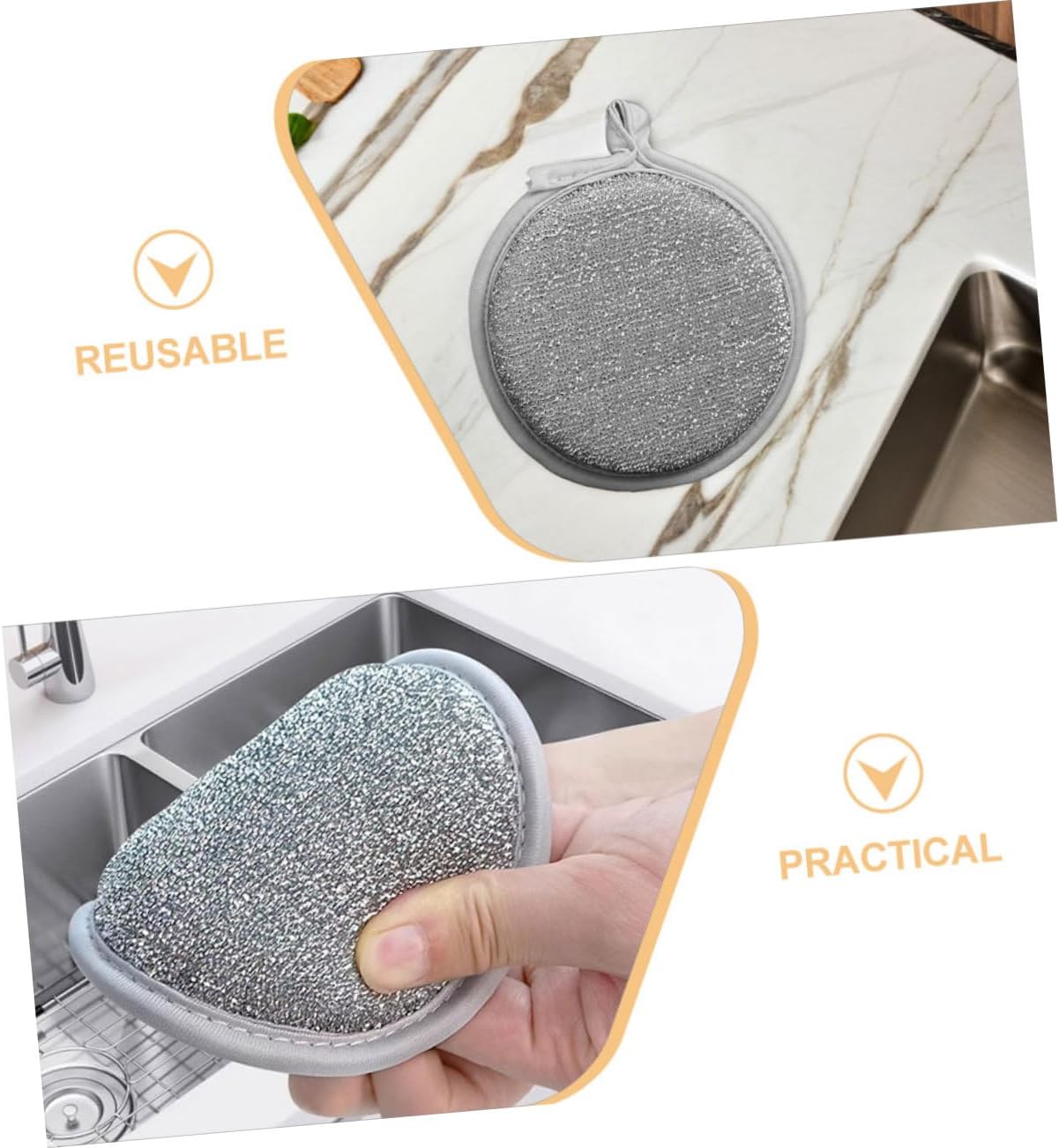 20Pcs Dual Sided Nylon Dish Scrubber Pads High Absorbency Non Oil Sticking Sponges for Kitchen Bathroom Furniture Reusable Tearable Cleaning