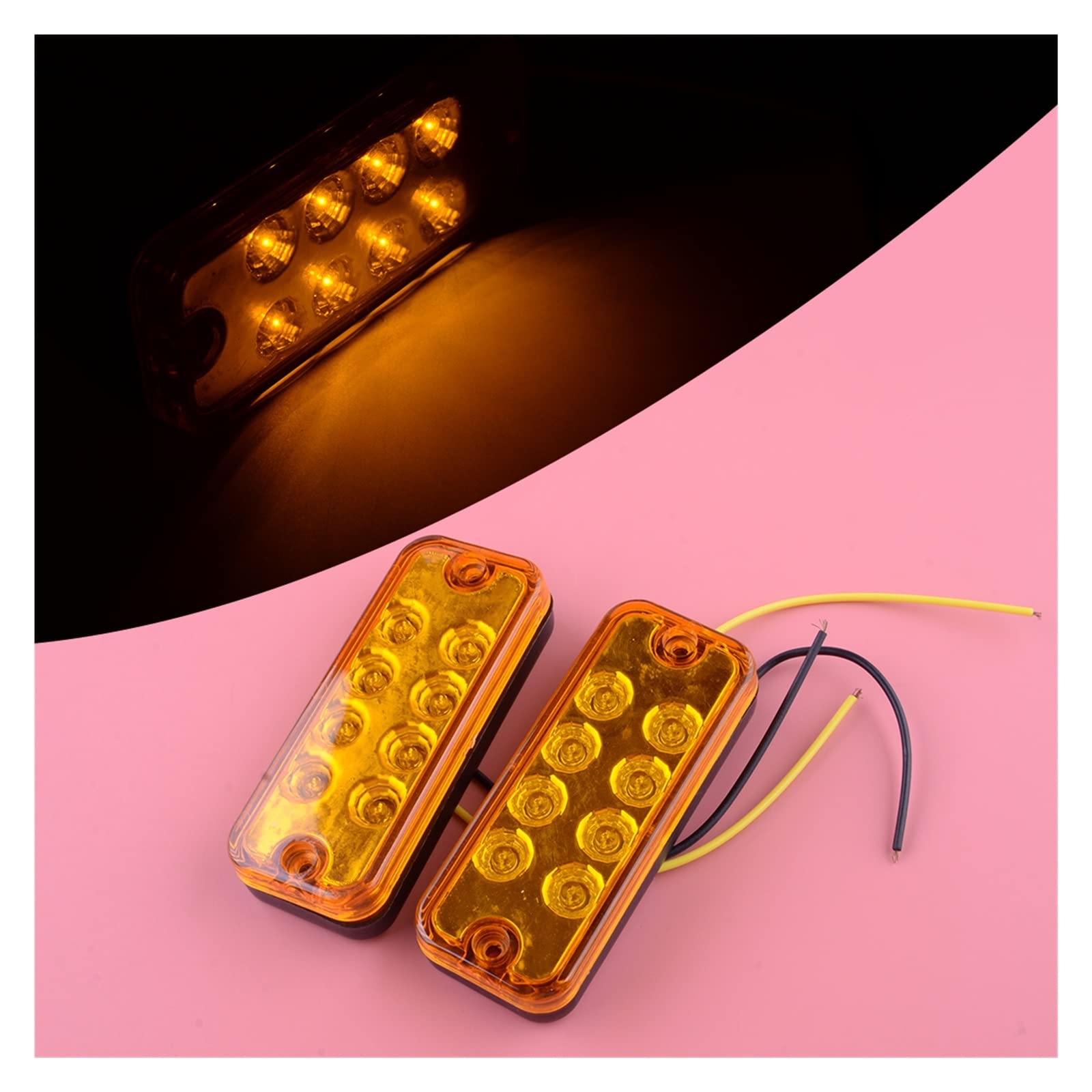 Luci Antinebbia Anteriori Auto Camion Rimorchio Camion Caravan ATV SUV UTE 2Pcs Ambra ABS Anteriore Posteriore Sinistra Destra 8 LED Luce di Posizione Laterale Lampada per Universal Bus