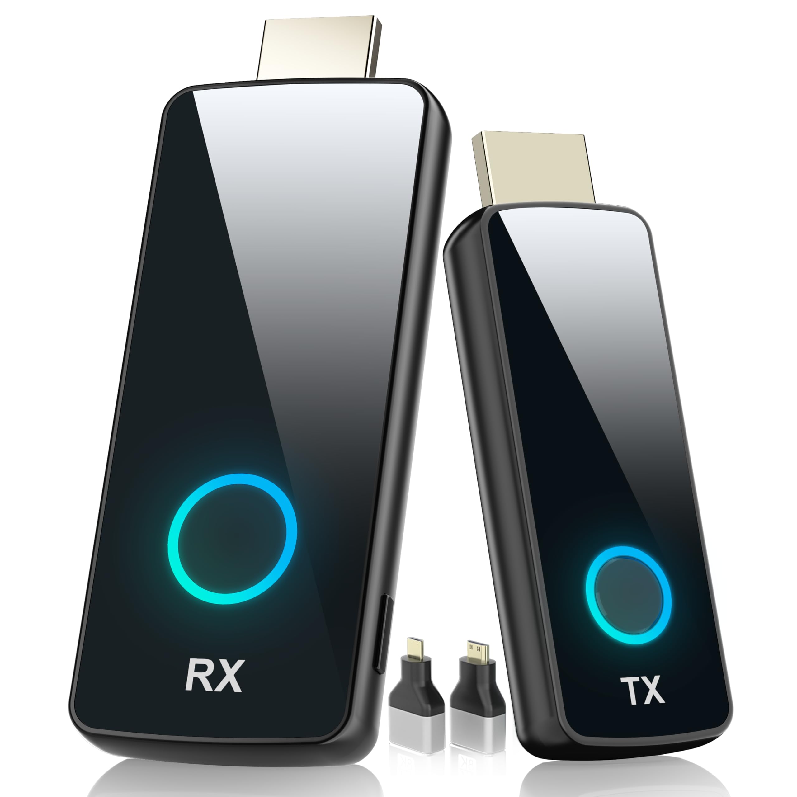 PWAYTEK Transmisor y Receptor HDMI inalámbrico con decodificación 4K, Salida 1080P, Alcance de 164 pies, Doble Banda 2.4G/5G; para PC, portátiles, TV y proyectores; Plug & Play (Negro 4K)