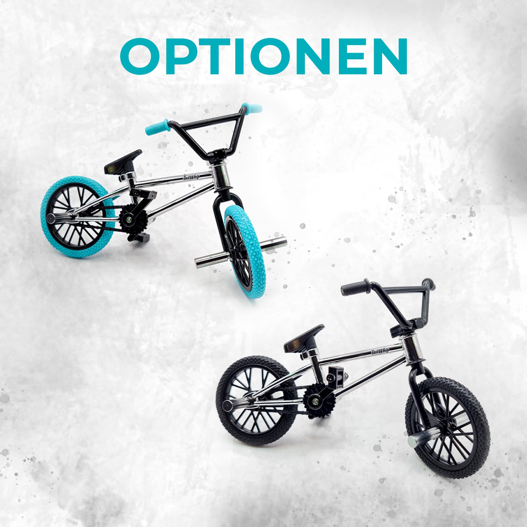 Finger Bike BMX, Metalowy Mini Rower na Palce z Personalizowanymi Akcesoriami do Niesamowitych Trików, Razem z Tech Finger Skateboards, Pro Fingerboards, Finger Scooters, Rozwija Motorykę Rąk, chrome
