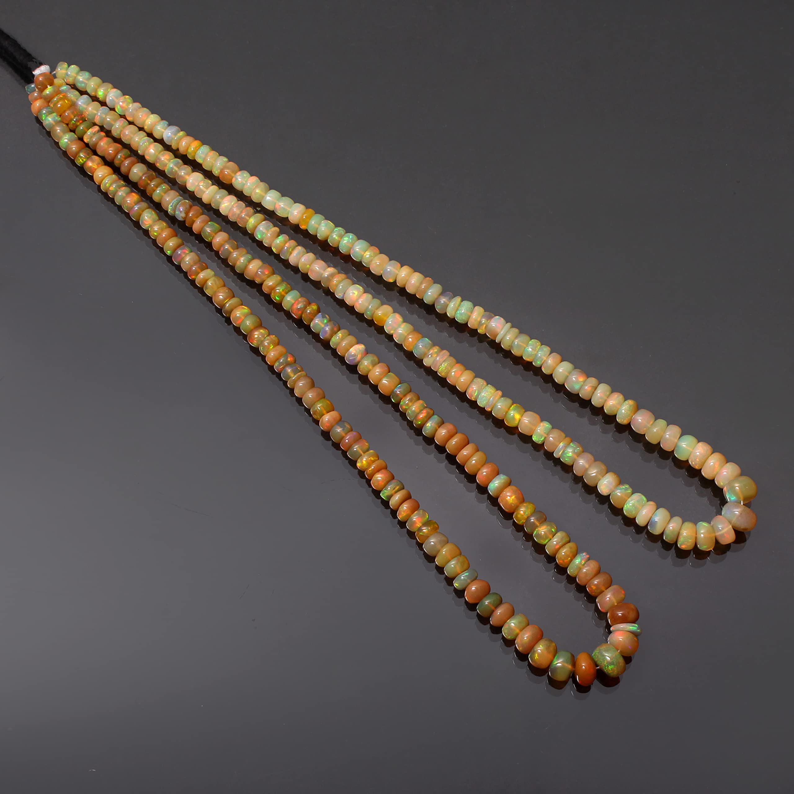 Ogniste koraliki z etiopskiego opalu, gładkie okrągłe koraliki z opalu, 5-8,5 mm Welo Fire Opal koraliki, naturalny opal 40 cm sznur