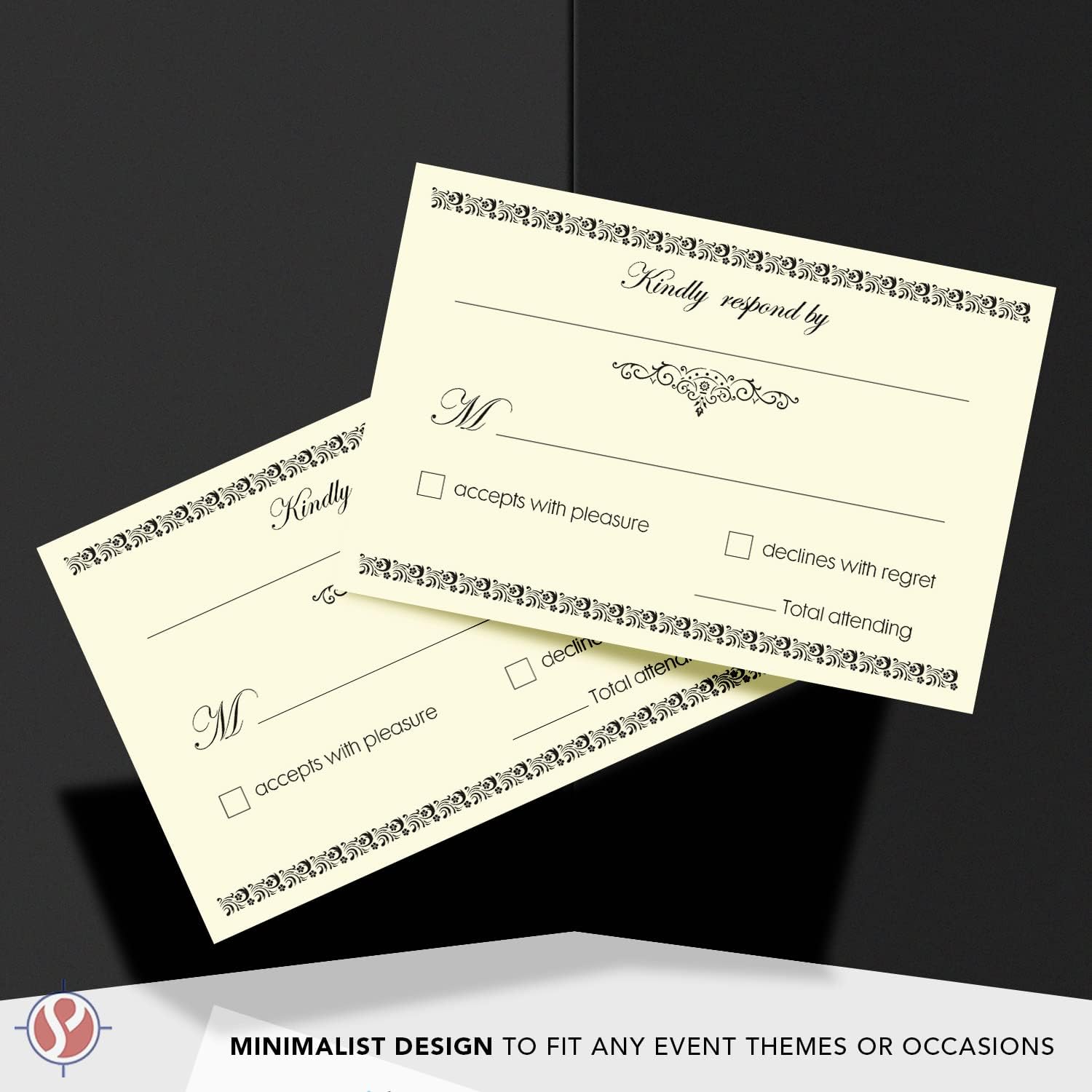 50 RSVP Wedding Return 4 x 6" Cards and Envelopes - Blank Cream Reply Response Card for Wedding, Rehearsal Dinner, Baby Shower, Bridal, Birthday, Engagement, Bachelorette Party - Thick and Durable
