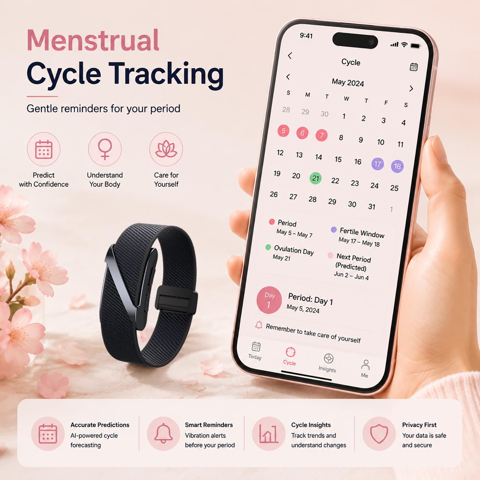 Health Fitness Tracker Smart Band Wearable Activity Tracker AI Sleep 24/7 Heart Rate Monitor Multi-Sport Tracking Screenless SOS & Fall Detection Impermeabile e Lunga Durata della Batteria per Uomini